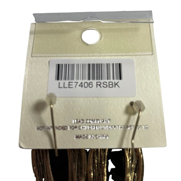 Mia Collection Black Gold Dangle Earrings By Kim Min Sun Lead Compliant - Picture 4 of 4